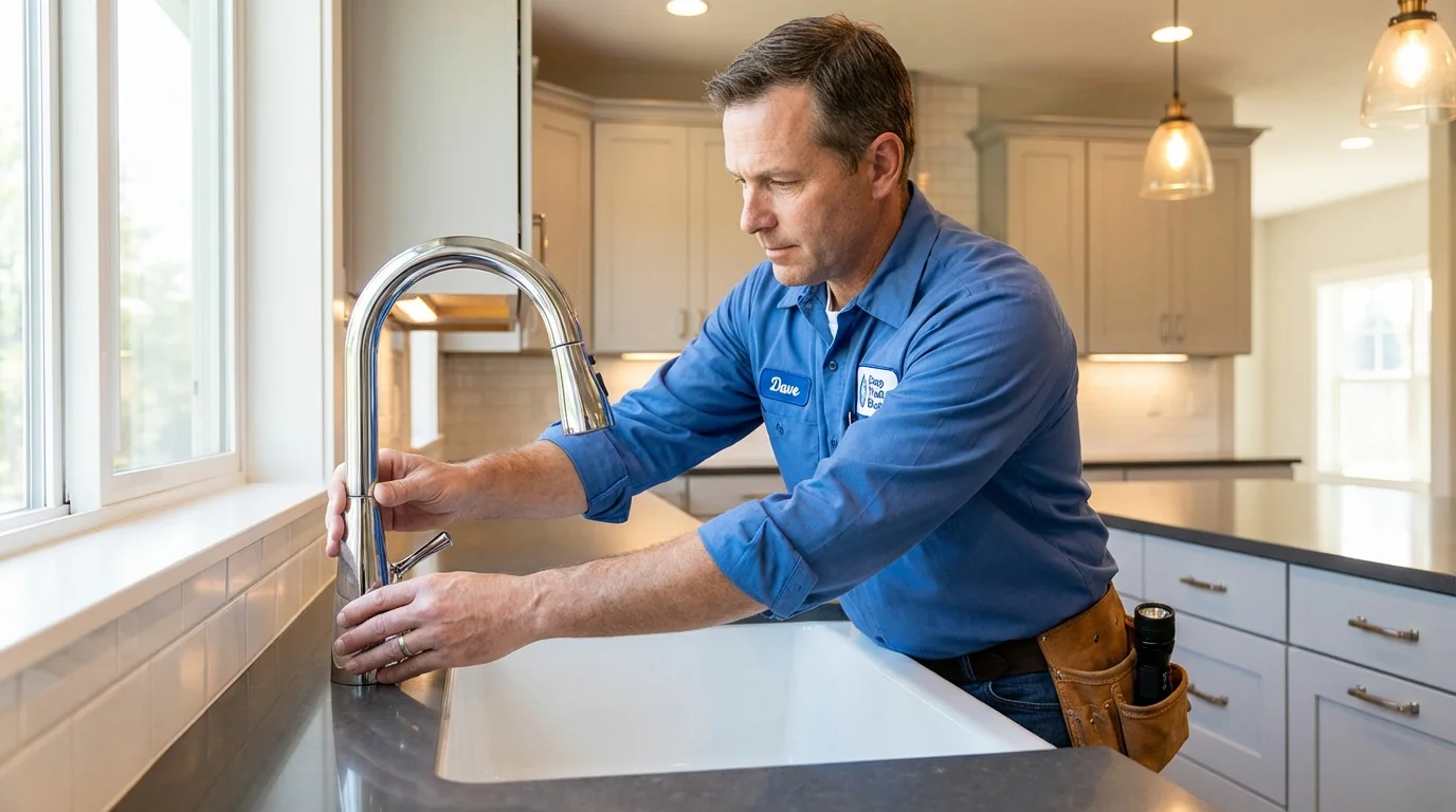 Kitchen faucet installation by Johns Plumbing LLC in Winchester